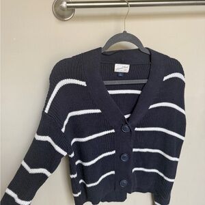Navy and White Striped Sweater
